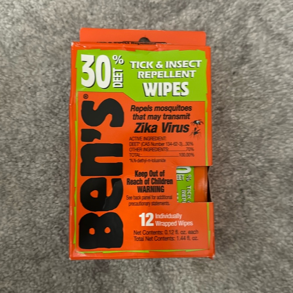 Ben’s insect tick mosquito repellent wipes